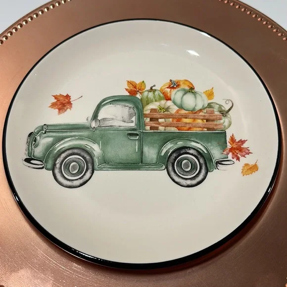 🌸NEW Two pc Plates Fall Decorations Hand Painted NWT. - Picture 3 of 10